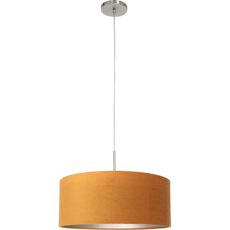 Hängelampe Pendelleuchte Esstischleuchte Stahl Textil gold Höhe einstellbar (1/5)