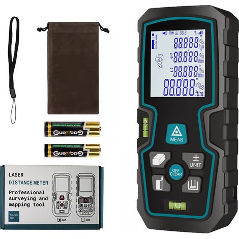 Télémètre laser 50m numérique – précision ± 2mm – mesure de surface, volume, pythagore – Écran rétro - éclairé – ip54 étanche (1/5)