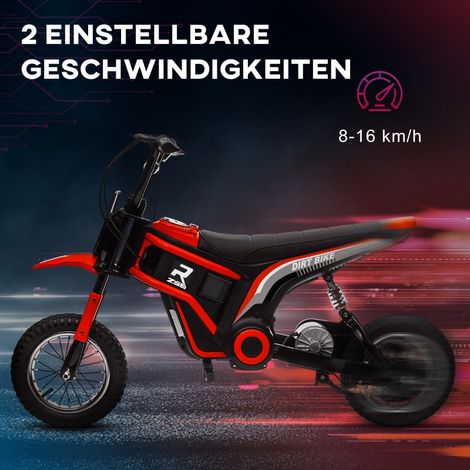 Moto électrique pour enfants - 8-12 ans - RO - avec poignée tournante des gaz - moto 24V pour enfants avec klaxon - lumière - 8-16 km/h (1/5)
