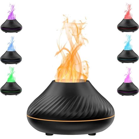 Flame Humidifier Essential Oil Diffuser, Aromatherapy Diffuser, Super Quiet Portable Humidifier with Auto Shut-Off