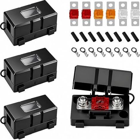 4 x Midi Fuse Holder 12V with 6 Pieces 40A/50A/80A (1/5)