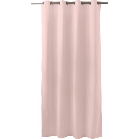 Rideau à oeillets 135 X 240 cm LOLA 100% coton coloris VIEUX ROSE (1/5)