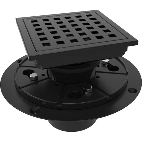 Bonde de sol carrée pour douche, en acier inoxydable 304, 4 pouces, avec grille amovible, adaptée aux zones humides et à l'évacuation des eaux usées domestiques.-AquaForge (1/5)