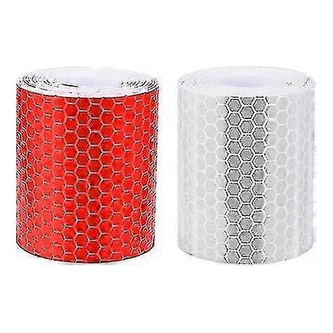 2 rouleaux de ruban de signalisation réfléchissant de 5 cm x 3 m, haute visibilité, auto-adhésif, compatible avec les voitures et les véhicules. (1/5)