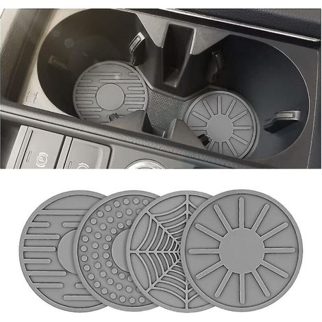 4 sottobicchieri per auto per portabicchieri, sottobicchieri in silicone antiscivolo per inserimento automatico, accessori (1/4)