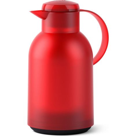Emsa SAMBA Isolierkanne Quick Press, Kanne, Teekanne, Kaffeekanne, Kaffee, Kunststoff, Transparent-Rot, 1.5 L, N4011700 (1/5)