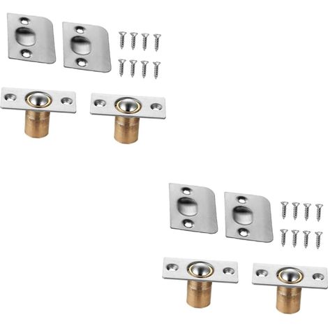 Lot de 4 loquets porte placard en acier inoxydable, réglables (1/5)