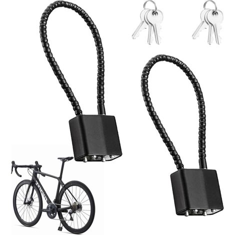 2 Pièces Cadenas ÀCâble Avec Clés,CadenasRenforcé À Long Crochet Avec 3 Clés,Cadenas En Corde D'acier,Serrure À Câble Avec Clé,CadenasCable,Pour Valise,Portail,Vélo,Salle De Sport,Casier