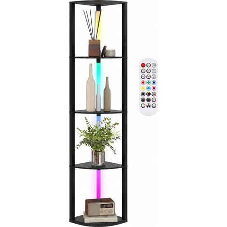 HOMCOM Modern RGB LED Lamp with Shelves and Remote Control for Living Room (1/5)
