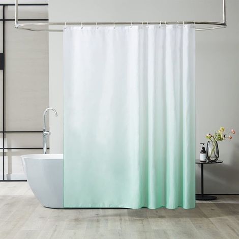 pc 90x180cm (Light Green) Anti-Mold Shower Curtain, Machine Washable Fabric, Small Shower Curtain for Camper Van, Waterproof Shower Cabin (1/5)