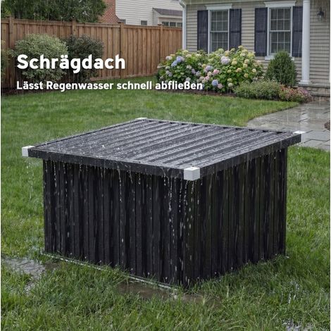 Garage pour robot tondeuse 108x86x62,5 cm en acier gris foncé, moderne, FloraGrace (1/5)