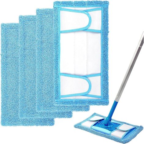 APEX Lingettes de nettoyage réutilisables pour balai Flash Speedmop, en microfibre résistante, pour nettoyage humide et sec (lot de 4). (1/5)