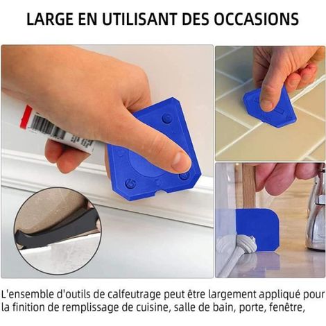 20 PCS outils de calfeutrage, kit d’outils de dissolvant de mastic avec grattoir en silicone, buse de calfeutrage (1/4)