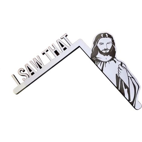Décoration Murale Wooden "Jesus Joke" Sign - Panneau Religieux Humoristique en Bois, Cadre Porte Ornements Livres (21.5x17cm) pour Fête Maison Cadeau Original (1/5)
