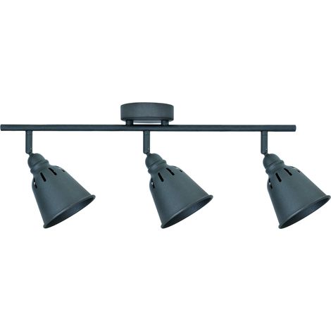 Lampada parete/soffitto orientabile 3 luci nera E14 Polux FIONA (1/3)
