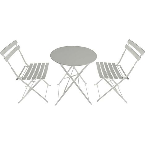 GARDENIA Set bistrot DOVER - in metallo - colore bianco (1/2)