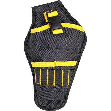 Ceinture porte-outils de charpentier en cuir jaune avec boîte à outils complète (1/5)