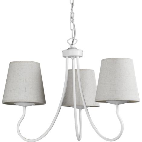 lampadario 3 luci "margot" in ferro e stoffa, e14 (1/4)