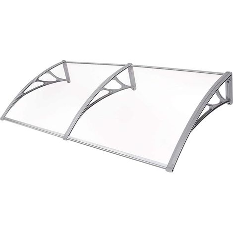 Door Canopy Awning Window Rain Shelter Cover - Modern White Solution-dyed Acrylic Polyester Awning for Door and Window, 195x90cm