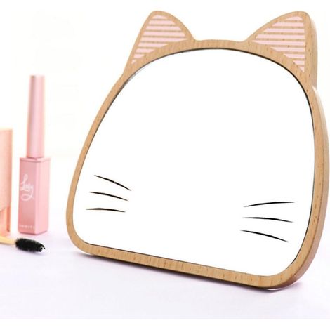 Miroir de table en bois réglable pour femme (1/5)