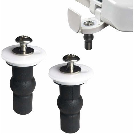 Fixation Abattant WC,2 PCS Vis de Si&egravege de Toilette &Eacutecrous en Caoutchouc Expansibles Raccords de Si&egravege de Toilette Universels Vis pour Couvercle de Couvercle de Toilette Noir (1/4)