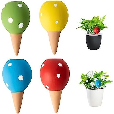 Pointes d'auto-arrosage, 4pcs 70 ML Globe d'arrosage de Plante en Forme de champign (1/5)
