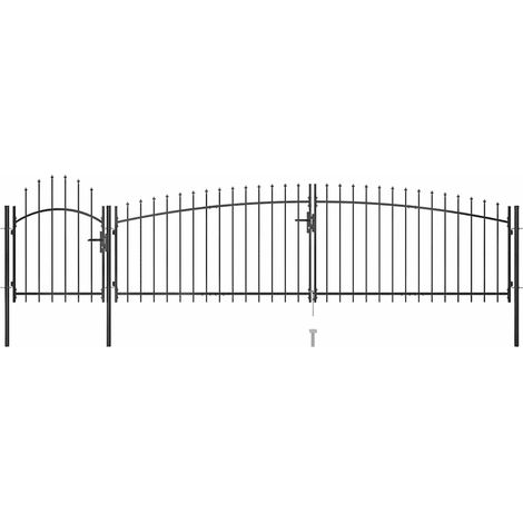 Maison Exclusive - Gartentor Woerden mit Speerspitze 5x1 m Schwar (1/5)