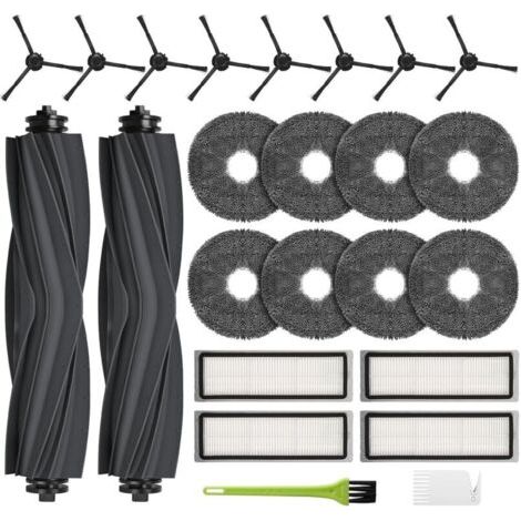 Zubehör für Dreame L10s Ultra / L10s Pro / L10 Ultra Ersatzteile für Xiaomi X10 Plus Staubsauger: 2 Hauptbürsten, 8 Reinigungstücher, 4 Filter, 8 Seitenbürsten