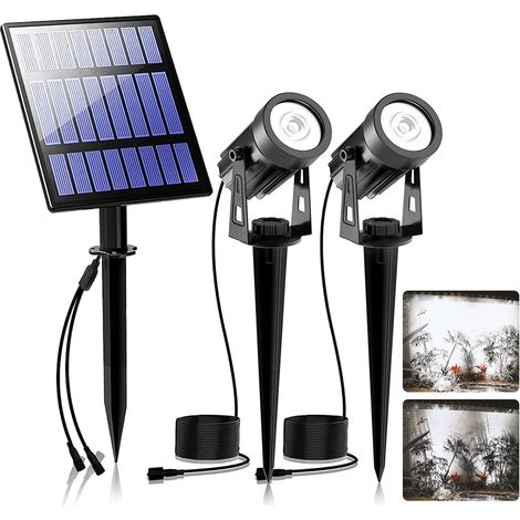 Luz solar de seguridad para jardín, resistente al agua IP65, interruptor automático, ideal para patio y jardín, luz blanca fría. (1/5)