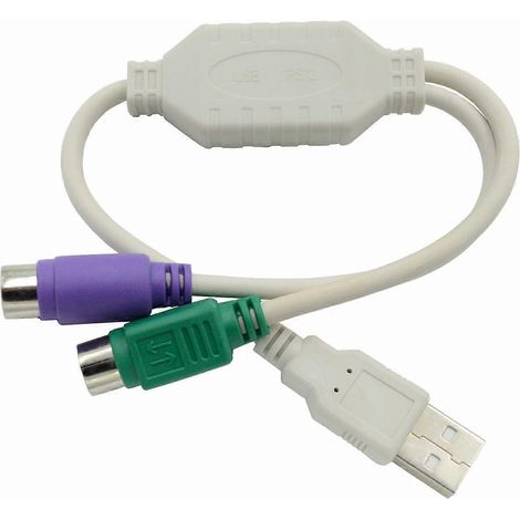 Adaptateurs USB vers 2 PS/2 pour clavier et souris câble PS/2 vers USB pour interface PS/2. (1/5)