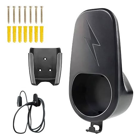 Type 2 Wall Mount for Charging Cable EV Connector: Type 2 Cable Holder with Screws, ABS Cable Holder for Wallbox Accessory, Car Mount Charger Accessory (1/5)
