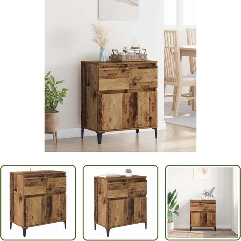 vidaXL Buffet moderne -  Buffet Bois Ancien 60 x 35 x 70 cm Bois d'ingénierie et fer (1/5)