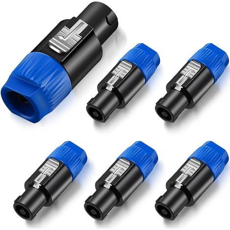 6 Pièces Fiche Haut-Parleur 4 Pôles Verrouillage Twist Compatible Neutrik NL4 Pour Audio Pro (1/5)