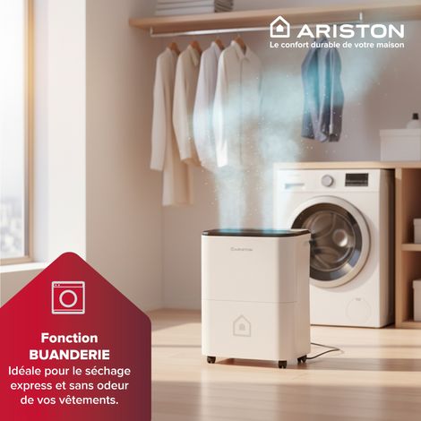 Déshumidificateur Intérieur Connecté 21L - Ariston DEOS 21S NET WIFI - Intelligent, Silencieux,  jusqu'à 52 m²