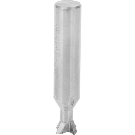 Fraise à queue d'aronde en carbure, queue de 12 mm de diamètre, 4 dents, longueur 60 mm, universelle, angle de 60°. (1/5)