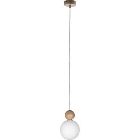 Suspension japandi RONA en bois et verre blanc 1x G9 12 W Sigma Lighting (1/5)