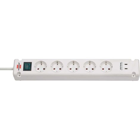 BREMOUNTA BLOC DE PRISES AVEC 2 PRISES DE CHARGE USB C 5 VOIES BLANC 3 M H05VV-F3G1.5 BRENNENSTUHL 1150660425 (1/2)