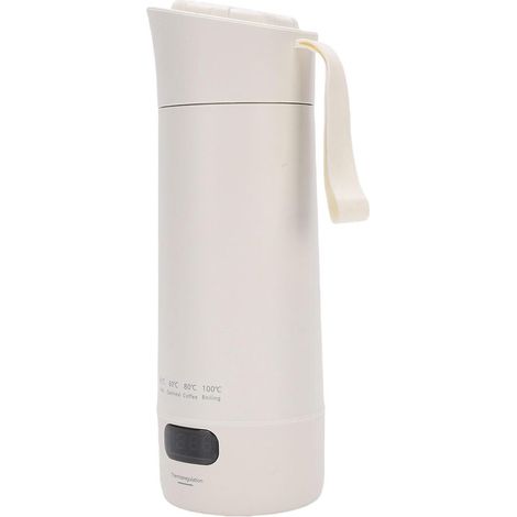 Bollitore elettrico da 300 W, 400 ml, portatile, piccolo, in acciaio inox con display, riscaldamento rapido in 3 minuti, temperatura regolabile, ideale per uso esterno (spina UE 220 V) (1/5)