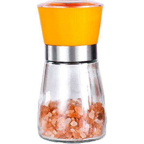 Moulin à Sel et Poivre - Corps en Verre Épais - Mécanisme en Céramique Non Corrosif - Réglage Fin à Grossier - Convient Cuisine Professionnelle et Domestique - Lot de 2 (1/5)