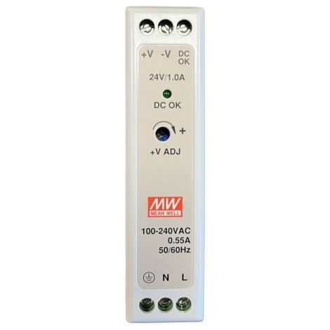 MW MEAN WELL MDR-20-24 Alimentatore Guida DIN 20W 24V 1A Input 220V e 110V
