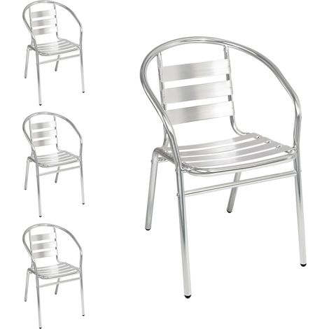 4 Stück Bistro Stapelstuhl Aluminium-D537474-4 (1/3)