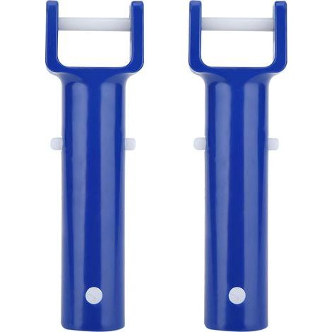Clip de Piscine, Matériau ABS Bleu Piscine Pince en Forme de V Pince de Tête de Brosse Poignée de Rechange Accessoires de Piscine pour la Plupart des Têtes D'aspiration Standard 2 Pièces (1/5)