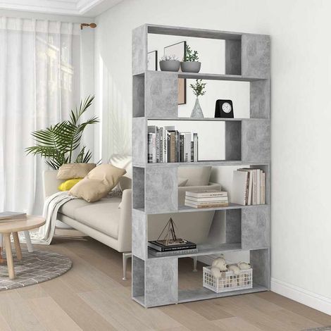 vidaXL Estantería divisor de espacios gris hormigón 100x24x188 cm (1/5)