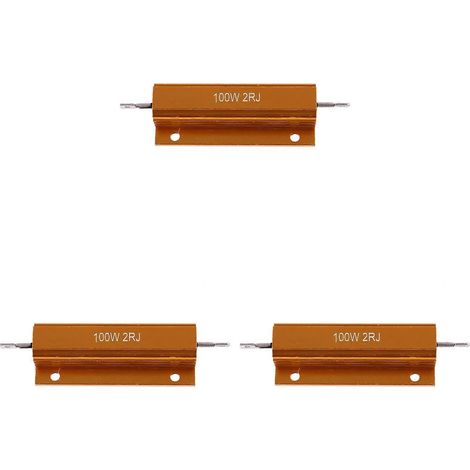Résistance de puissance triple plaquée or et revêtue d'aluminium, 100 W, 2 ohms (2R) - JBMEDIA (1/4)
