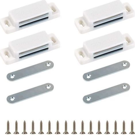 4 Stück leistungsstarke magnetische Schranktürverschlüsse für Kleiderschrank- und Schranktüren, Schubladen und Spinde (1/4)