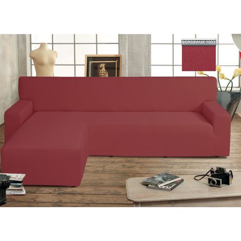 Copridivano Genius Con Penisola Chaise Longue Modello Swing Colore Bordeaux, misuraSinistracoloreBordeaux