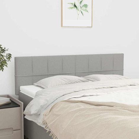 vidaXL Cabeceros tela gris claro 144x5x78/88 cm (1/5)