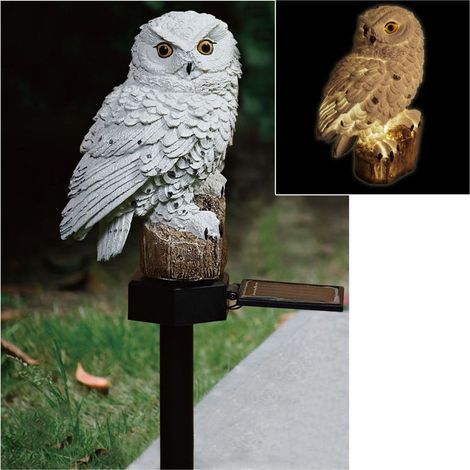 Solar LED Eule auf Steckstab Gartenfigur Gartenbeleuchtung Solarlampe Dekoeule (1/4)