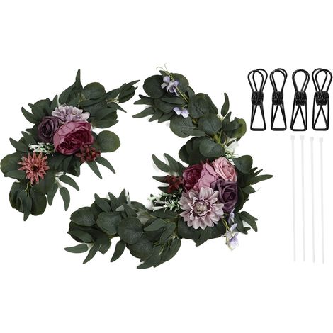 Set aus 2 realistischen, rosenförmigen floralen Hochzeitsdekorationen in leuchtenden Farben und geruchlos, für einen perfekten Empfang (Ref. 18046 SZ). (1/5)