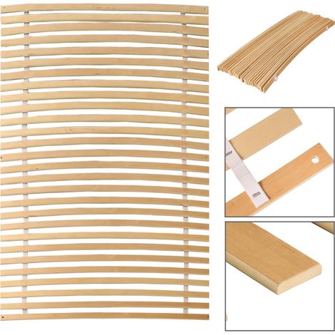 Tolletour – Sommier à lattes 90x200 cm – 28 lattes en contreplaqué courbé – Confort optimal – Compatible tous matelas – Bois massif durable (1/5)